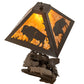 Meyda Lighting Buffalo 21" 2-Light Timeless Bronze Table Lamp With Amber Mica Shade Glass and Lighted Base