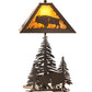 Meyda Lighting Buffalo 21" 2-Light Timeless Bronze Table Lamp With Amber Mica Shade Glass and Lighted Base