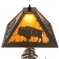 Meyda Lighting Buffalo 21" 2-Light Timeless Bronze Table Lamp With Amber Mica Shade Glass and Lighted Base