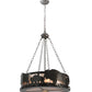 Meyda Lighting Buffalo 24" 5-Light Timeless Bronze Inverted Pendant Light With Silver Mica Shade Glass