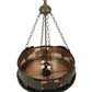 Meyda Lighting Buffalo 24" 5-Light Timeless Bronze Inverted Pendant Light With Silver Mica Shade Glass