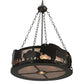 Meyda Lighting Buffalo 24" 5-Light Timeless Bronze Inverted Pendant Light With Silver Mica Shade Glass