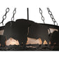 Meyda Lighting Buffalo 24" 5-Light Timeless Bronze Inverted Pendant Light With Silver Mica Shade Glass