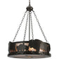 Meyda Lighting Buffalo 24" 5-Light Timeless Bronze Inverted Pendant Light With Silver Mica Shade Glass