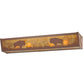 Meyda Lighting Buffalo 30" 4-Light Rust Vanity Light With Amber Mica Shade Glass