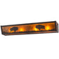 Meyda Lighting Buffalo 30" 4-Light Timeless Bronze Vanity Light With Amber Mica Shade Glass