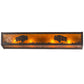 Meyda Lighting Buffalo 30" 4-Light Timeless Bronze Vanity Light With Amber Mica Shade Glass