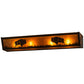 Meyda Lighting Buffalo 30" 4-Light Timeless Bronze Vanity Light With Amber Mica Shade Glass