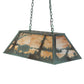 Meyda Lighting Buffalo 33" 6-Light Antique Copper Verdigris Island Pendant Light With Beige Art Shade Glass