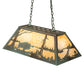 Meyda Lighting Buffalo 33" 6-Light Antique Copper Verdigris Island Pendant Light With Beige Art Shade Glass