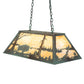 Meyda Lighting Buffalo 33" 6-Light Antique Copper Verdigris Island Pendant Light With Beige Art Shade Glass
