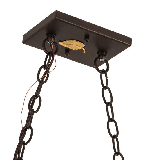 Meyda Lighting Buffalo 48" 6-Light Mahogany Bronze Island Pendant Light With Maduro Idalight Shade