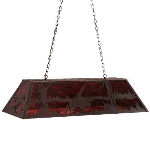 Meyda Lighting Buffalo 48" 6-Light Mahogany Bronze Island Pendant Light With Maduro Idalight Shade