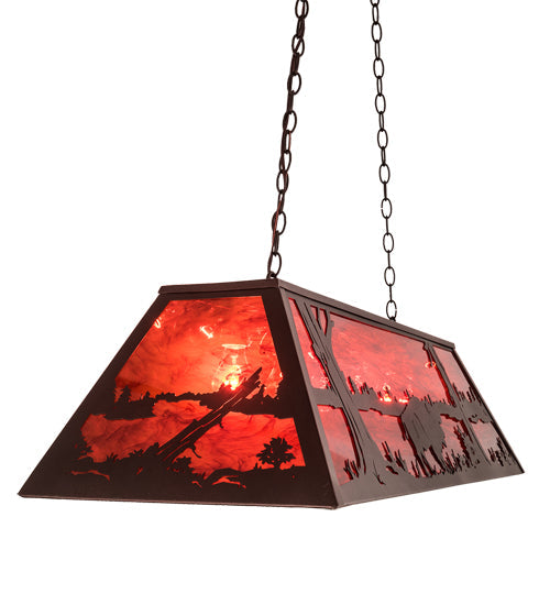 Meyda Lighting Buffalo 48" 6-Light Mahogany Bronze Island Pendant Light With Maduro Idalight Shade