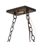 Meyda Lighting Buffalo 48" 6-Light Oil Rubbed Bronze Island Pendant Ligh With Amber Mica Shade Glass