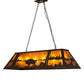 Meyda Lighting Buffalo 48" 6-Light Oil Rubbed Bronze Island Pendant Ligh With Amber Mica Shade Glass