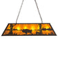 Meyda Lighting Buffalo 48" 6-Light Oil Rubbed Bronze Island Pendant Ligh With Amber Mica Shade Glass