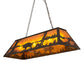 Meyda Lighting Buffalo 48" 6-Light Oil Rubbed Bronze Island Pendant Ligh With Amber Mica Shade Glass