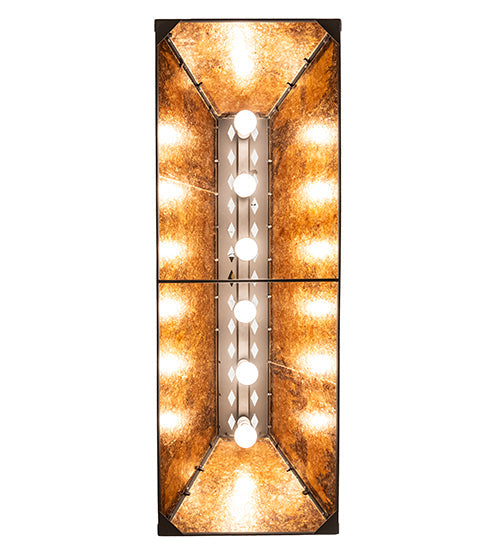 Meyda Lighting Buffalo 48" 6-Light Oil Rubbed Bronze Island Pendant Ligh With Amber Mica Shade Glass