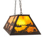 Meyda Lighting Buffalo 48" 6-Light Oil Rubbed Bronze Island Pendant Ligh With Amber Mica Shade Glass