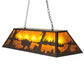 Meyda Lighting Buffalo 48" 6-Light Oil Rubbed Bronze Island Pendant Ligh With Amber Mica Shade Glass