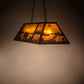 Meyda Lighting Buffalo 48 6-Light Timeless Bronze Island Pendant Light With Amber Mica Shade Glass