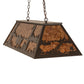 Meyda Lighting Buffalo 48 6-Light Timeless Bronze Island Pendant Light With Amber Mica Shade Glass