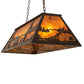 Meyda Lighting Buffalo 48 6-Light Timeless Bronze Island Pendant Light With Amber Mica Shade Glass