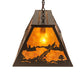 Meyda Lighting Buffalo 48 6-Light Timeless Bronze Island Pendant Light With Amber Mica Shade Glass