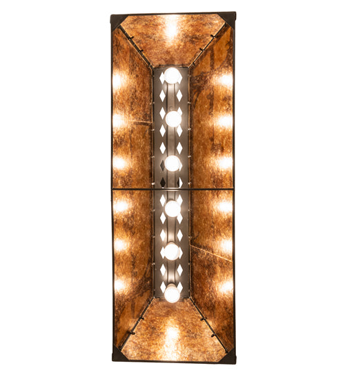 Meyda Lighting Buffalo 48 6-Light Timeless Bronze Island Pendant Light With Amber Mica Shade Glass