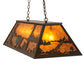Meyda Lighting Buffalo 48 6-Light Timeless Bronze Island Pendant Light With Amber Mica Shade Glass