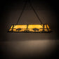 Meyda Lighting Buffalo 61" 9-Light Antique Copper Island Pendant Light With Beige Art Shade Glass