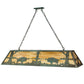 Meyda Lighting Buffalo 61" 9-Light Antique Copper Island Pendant Light With Beige Art Shade Glass