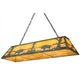 Meyda Lighting Buffalo 61" 9-Light Antique Copper Island Pendant Light With Beige Art Shade Glass