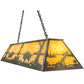 Meyda Lighting Buffalo 61" 9-Light Antique Copper Island Pendant Light With Beige Art Shade Glass