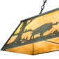 Meyda Lighting Buffalo 61" 9-Light Antique Copper Island Pendant Light With Beige Art Shade Glass