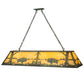 Meyda Lighting Buffalo 61" 9-Light Antique Copper Island Pendant Light With Beige Art Shade Glass