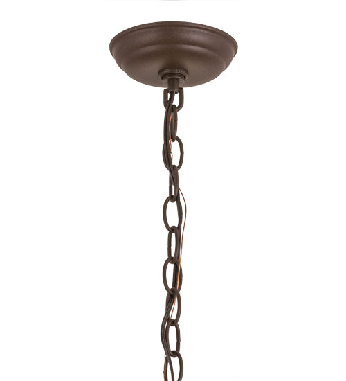 Meyda Lighting Buffalo at Dawn 22" 2-Light Cafe Noir Pendant Light With Violet Shade Glass