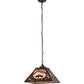 Meyda Lighting Buffalo at Dawn 22" 2-Light Cafe Noir Pendant Light With Violet Shade Glass
