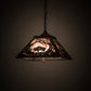 Meyda Lighting Buffalo at Dawn 22" 2-Light Cafe Noir Pendant Light With Violet Shade Glass