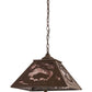 Meyda Lighting Buffalo at Dawn 22" 2-Light Cafe Noir Pendant Light With Violet Shade Glass
