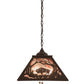 Meyda Lighting Buffalo at Dawn 22" 2-Light Cafe Noir Pendant Light With Violet Shade Glass