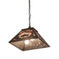 Meyda Lighting Buffalo at Dawn 22" 2-Light Cafe Noir Pendant Light With Violet Shade Glass