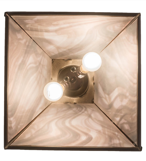 Meyda Lighting Buffalo at Dawn 22" 2-Light Cafe Noir Pendant Light With Violet Shade Glass