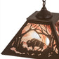 Meyda Lighting Buffalo at Dawn 22" 2-Light Cafe Noir Pendant Light With Violet Shade Glass