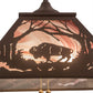 Meyda Lighting Buffalo at Dawn 22" 2-Light Cafe Noir Pendant Light With Violet Shade Glass