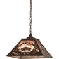 Meyda Lighting Buffalo at Dawn 22" 2-Light Cafe Noir Pendant Light With Violet Shade Glass