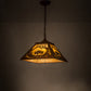 Meyda Lighting Buffalo at Dawn 22" 2-Light Earth Pendant Light With Beige Art Shade Glass