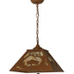 Meyda Lighting Buffalo at Dawn 22" 2-Light Earth Pendant Light With Beige Art Shade Glass