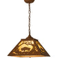 Meyda Lighting Buffalo at Dawn 22" 2-Light Earth Pendant Light With Beige Art Shade Glass